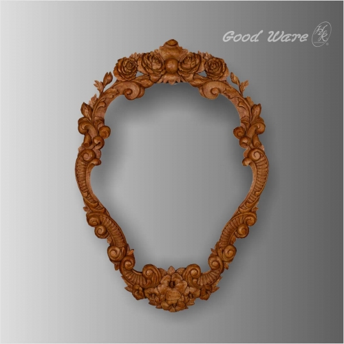 Floral faux wood vintage mirror frames