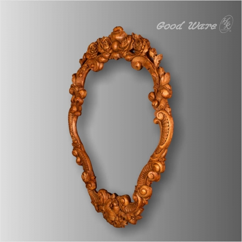 Floral faux wood vintage mirror frames