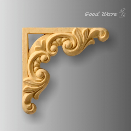 Decorative faux wood onlays appliques corner