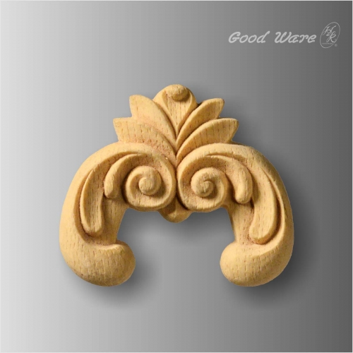 Faux wood scroll appliques for cabinet