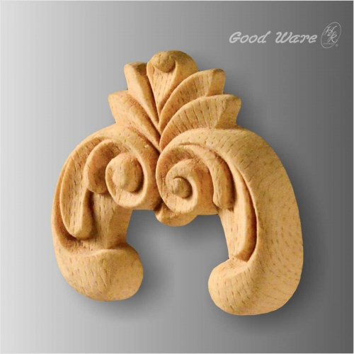 Faux wood scroll appliques for cabinet