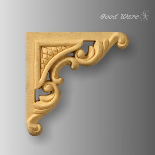Faux wood carving appliques onlays corner