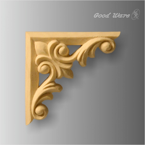 Carved faux wood onlays corner for furniture