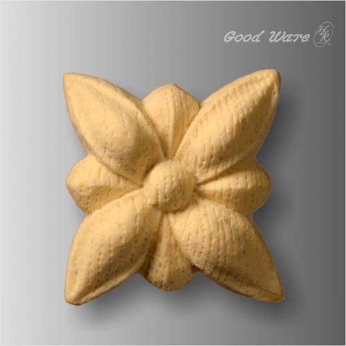 Small square rosette faux wood appliques