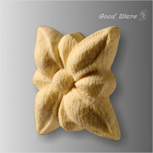 Small square rosette faux wood appliques