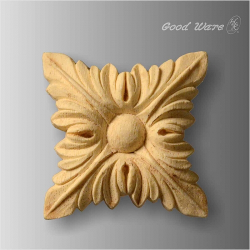 Square acanthus leaf onlay for cabinet