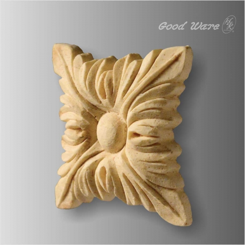 Square acanthus leaf onlay for cabinet