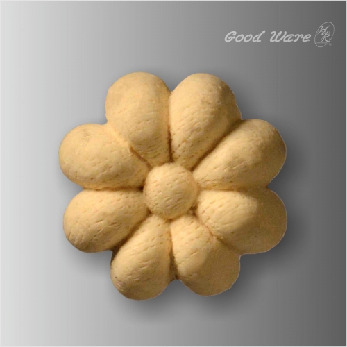 Faux wood applique small rosette accents