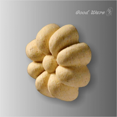 Faux wood applique small rosette accents