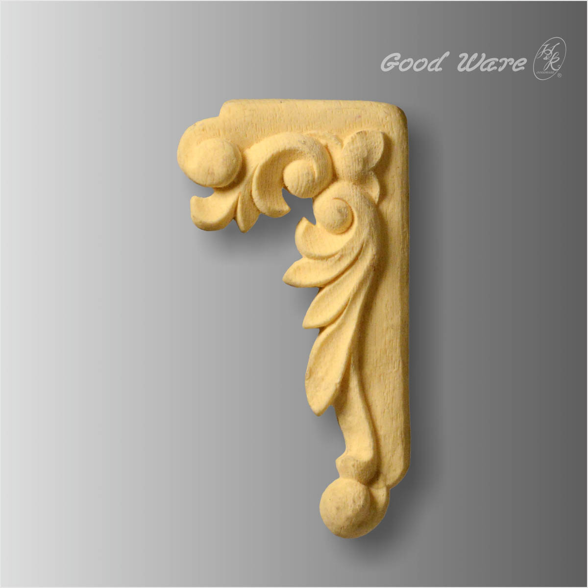 Faux wood decorative wall moulding corner block