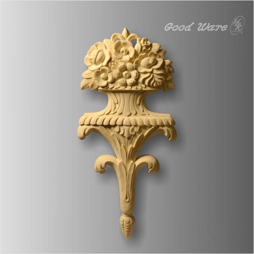 Faux wood decorative floral large appliques