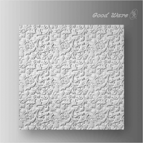 Polyurethane white scroll leaf wall panel decor