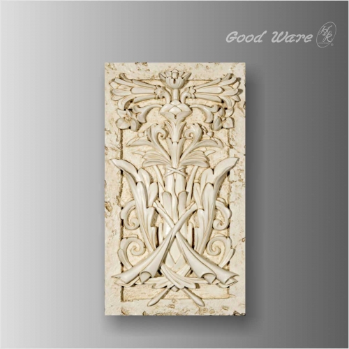 Polyurethane faux stone floral french wall panel