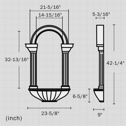 Large polyurethane decorative wall niches for sale