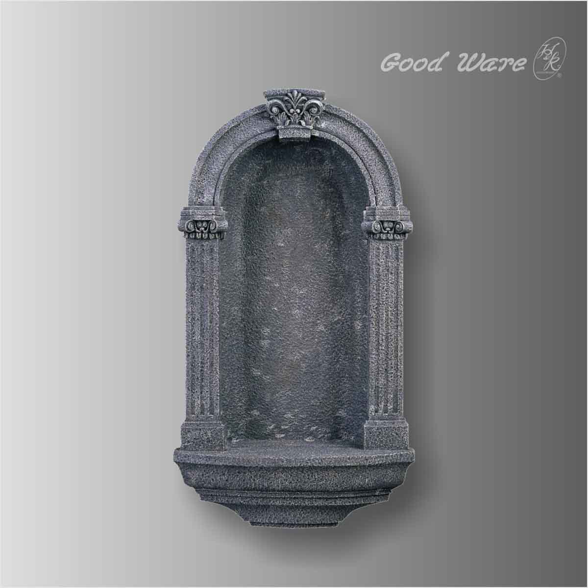 Polyurethane faux stone recessed wall niche