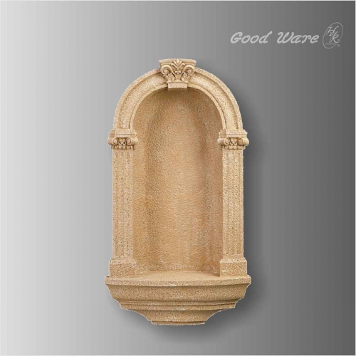 Polyurethane faux stone arched wall niche shelves
